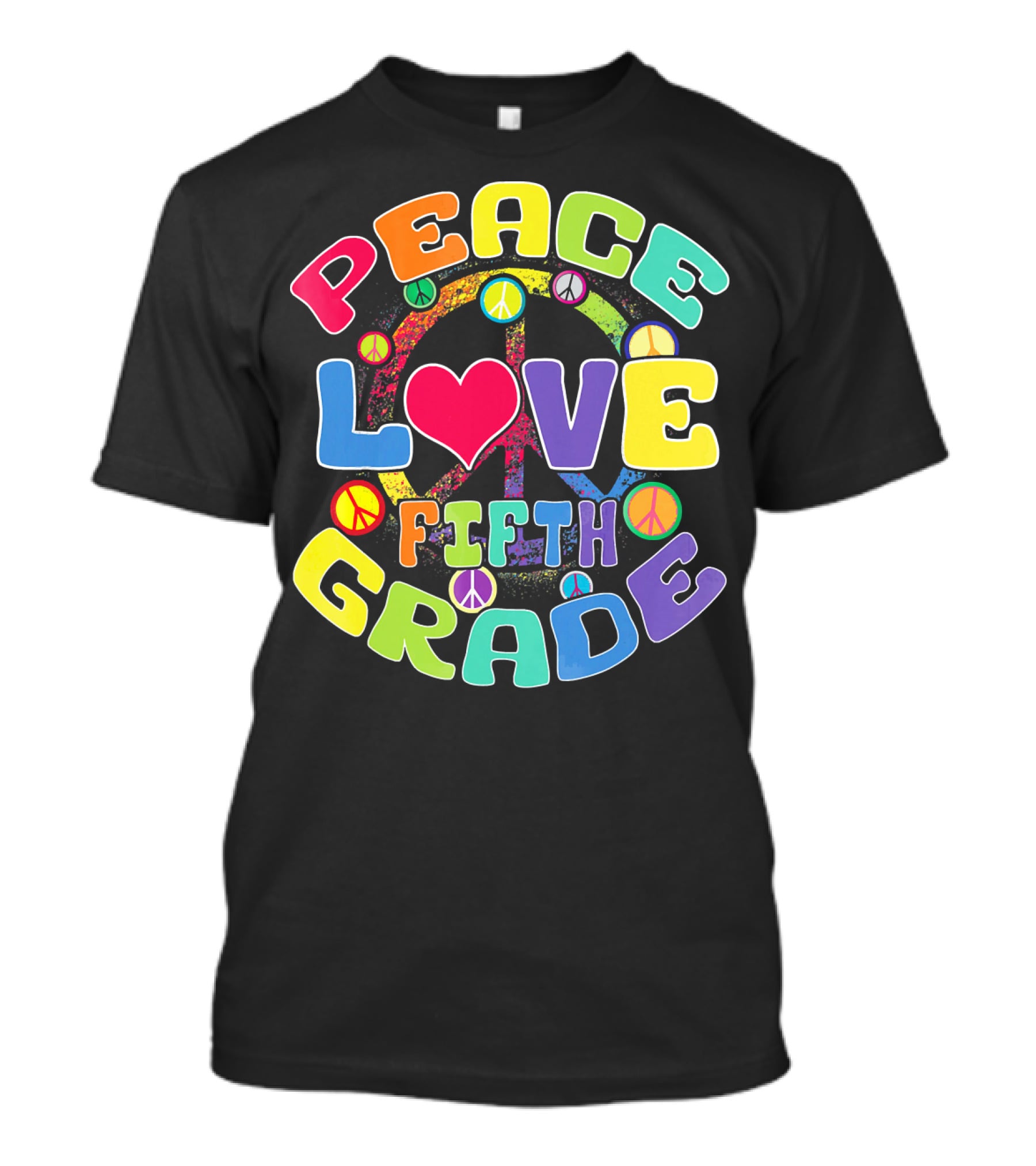 Peace Love Fifth Grade Back To School T-Shirt