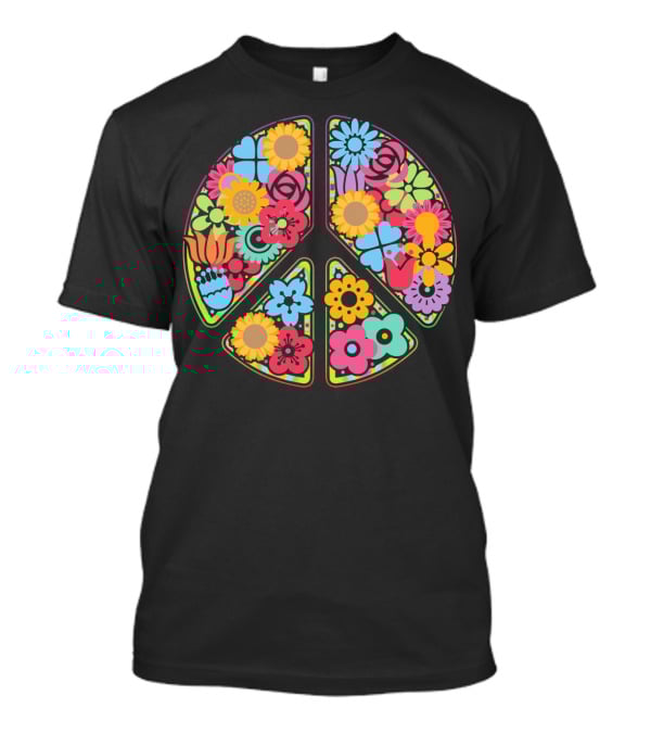 Flower Peace Love Imagine Floral T-Shirt