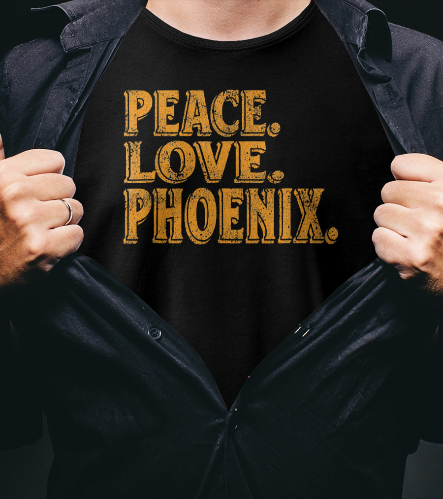 Peace Love Phoenix Retro Vibes Arizona T-Shirt
