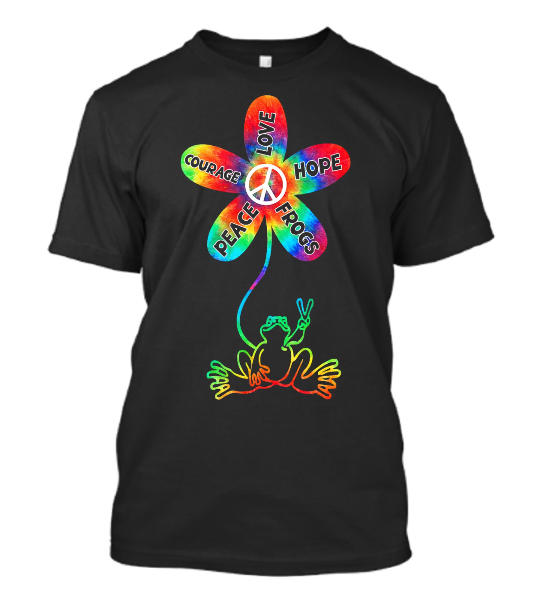 Peace Love Hope Courage Frogs T-Shirt