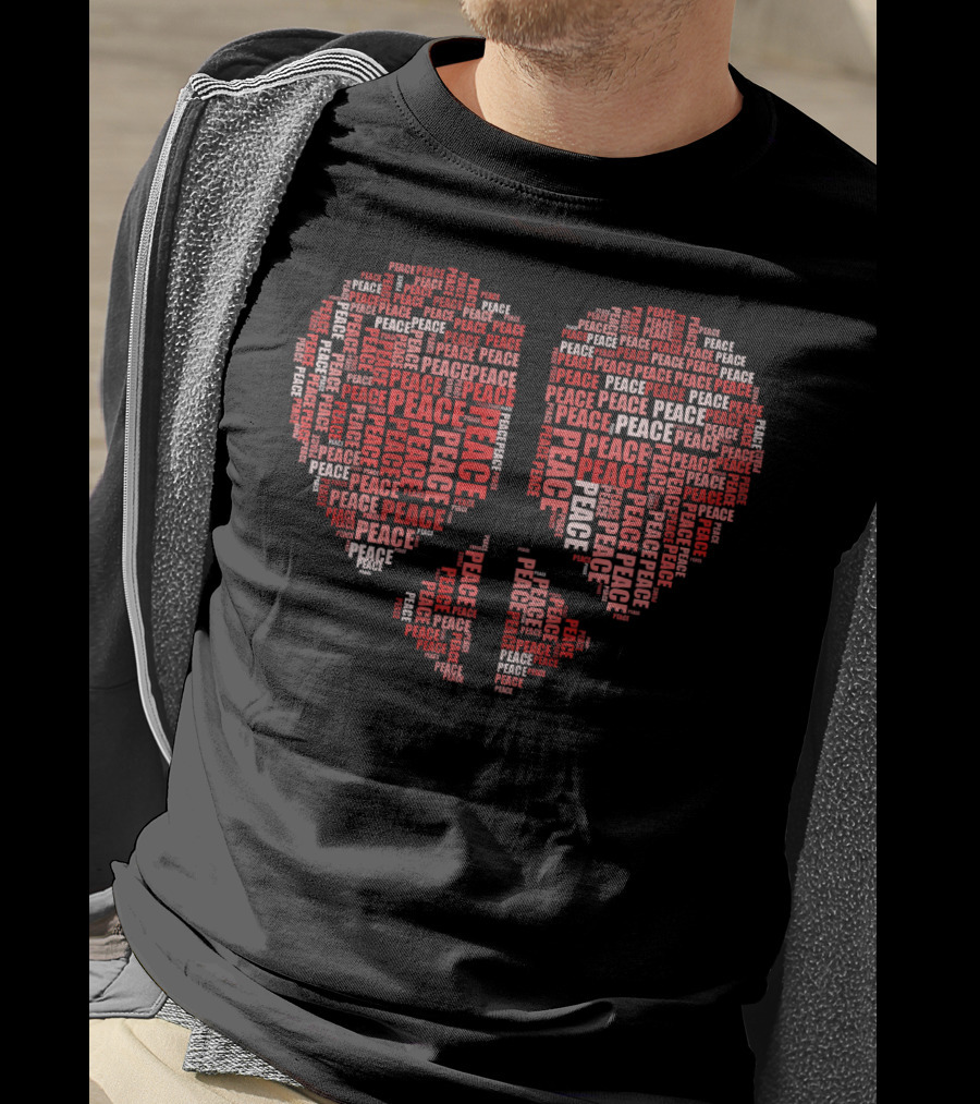 Peace Love Heart Shaped Peace Text T-Shirt