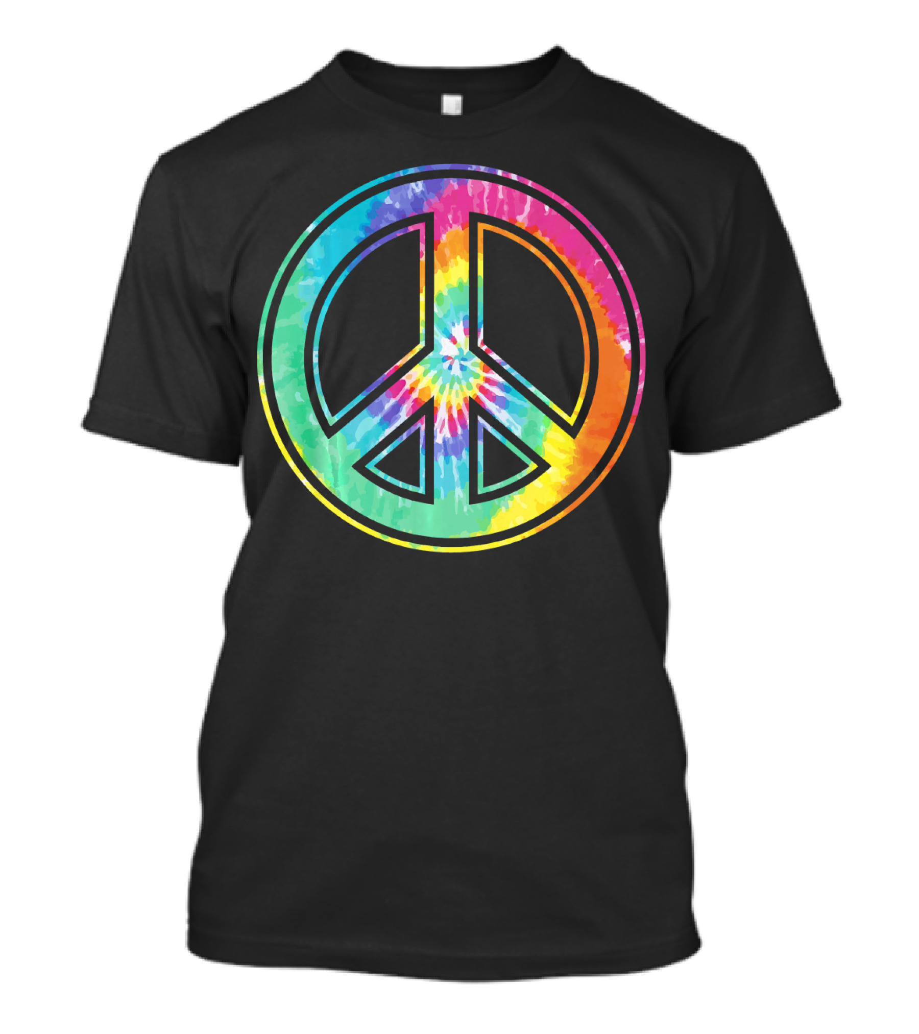 Tie Dye Peace Sign Rainbow Colors T-Shirt