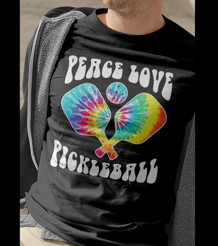 Peace Love Pickleball Vintage Tie Dye Paddles T-Shirt