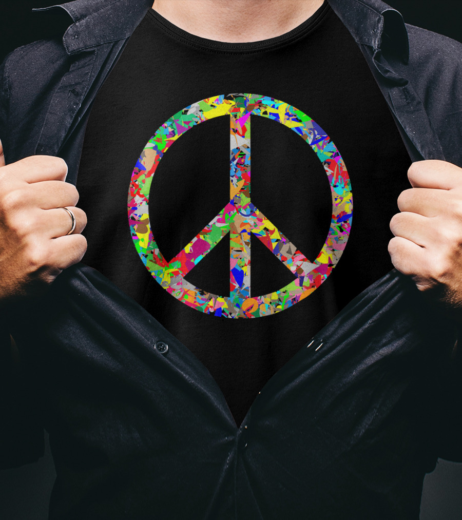 Peace Sign Colorful Multicolor Psychedelic T-Shirt