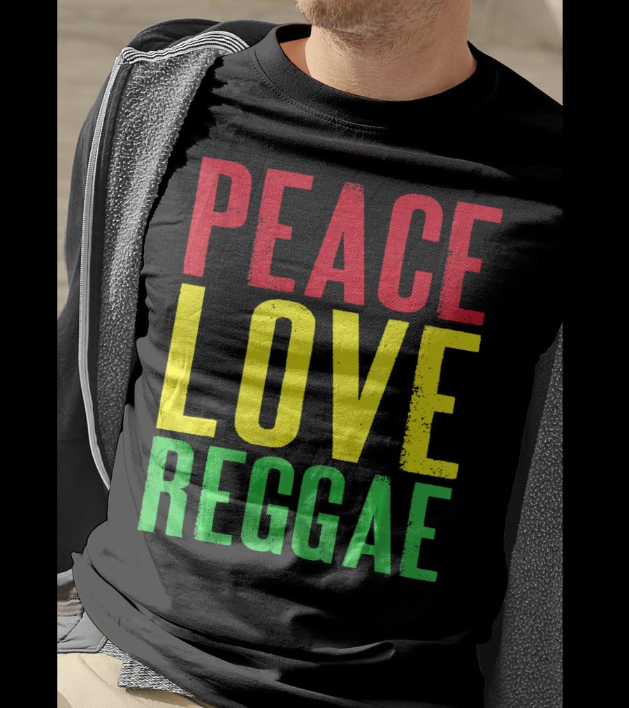 Peace Love Reggae Jamaican Colors T-Shirt