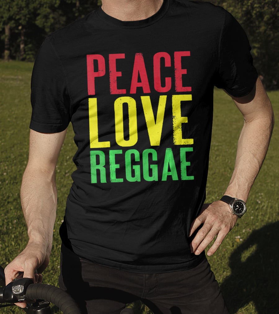 Peace Love Reggae Jamaican Colors T-Shirt