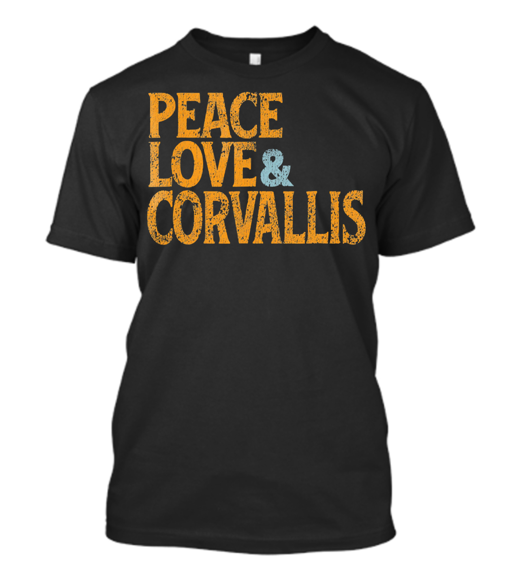 Peace Love Corvallis Retro 1960s T-Shirt