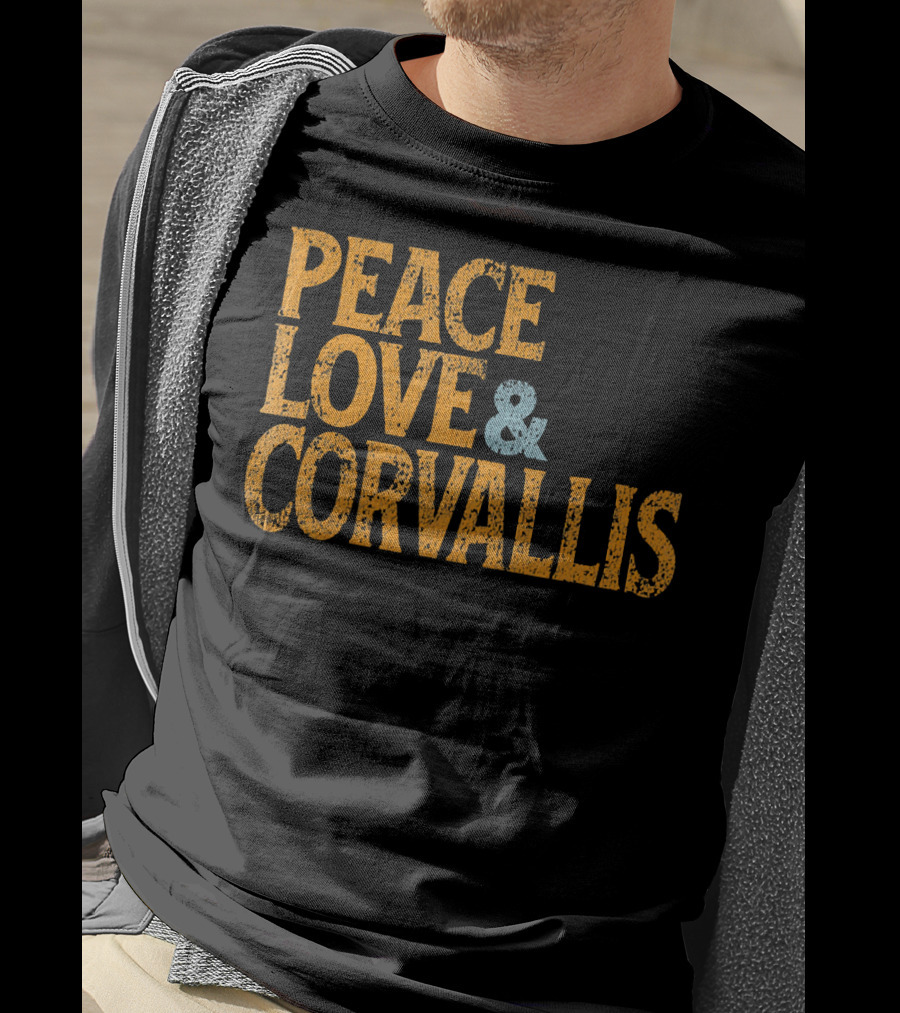 Peace Love Corvallis Retro 1960s T-Shirt