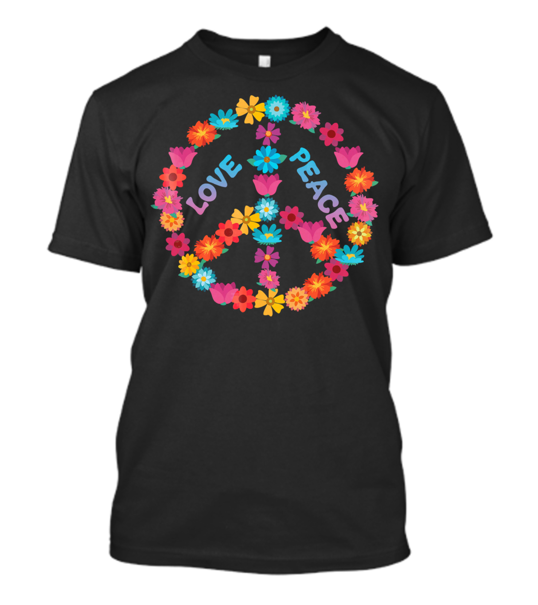 Love Peace Flower Vintage Sign T-Shirt