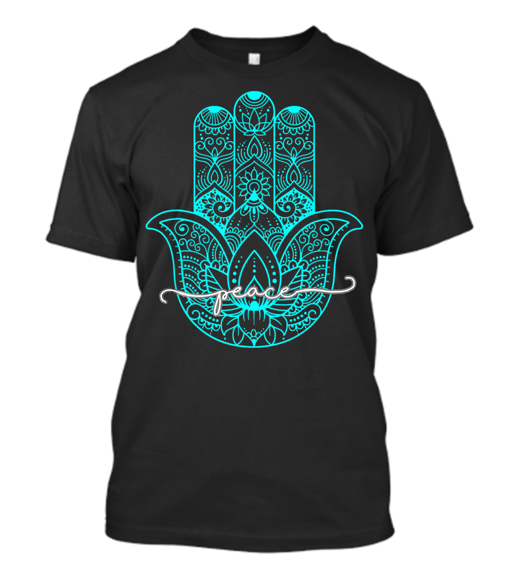 Peace Hamsa Mandala Yoga Gym T-Shirt