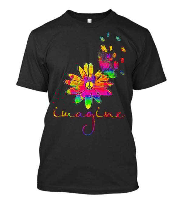 Imagine Butterfly Peace Flower T-Shirt