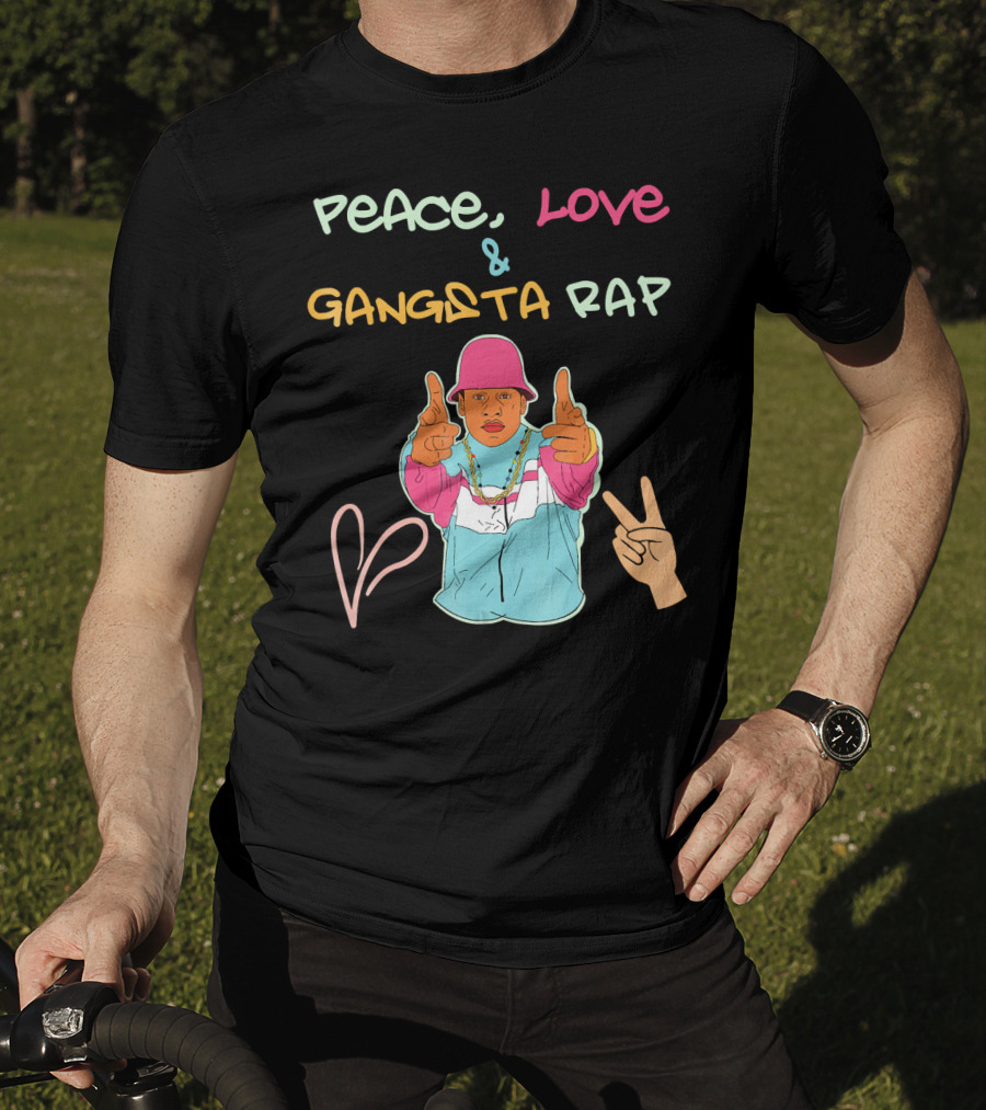 Peace Love And Gangsta Rap Hippy Hiphop Unis T-Shirt
