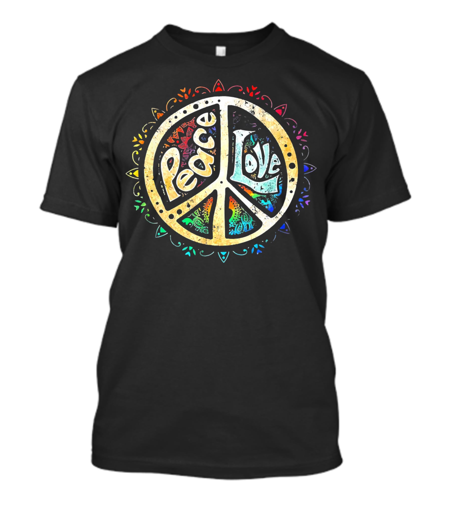 Peace Love Tee Colorful Peace Sign Mandala T-Shirt