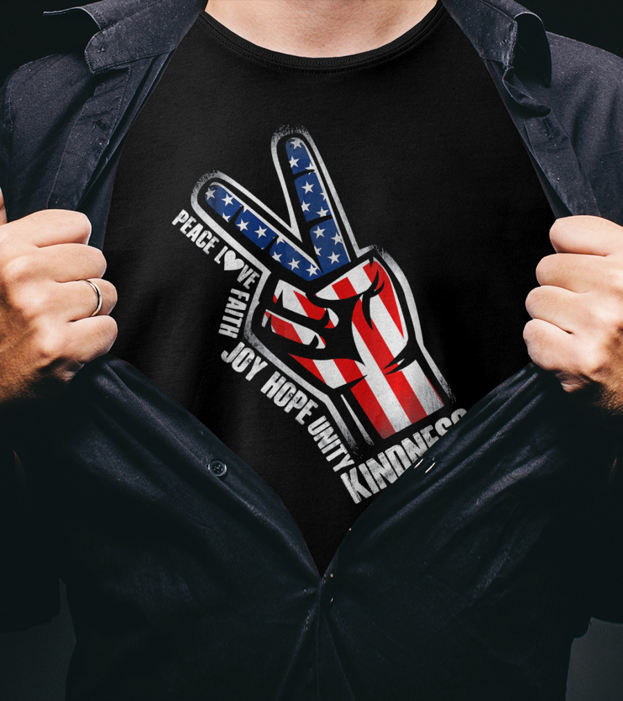 UNITY DAY Peace Love Faith Joy Hope Unity Kindness Hand T-Shirt