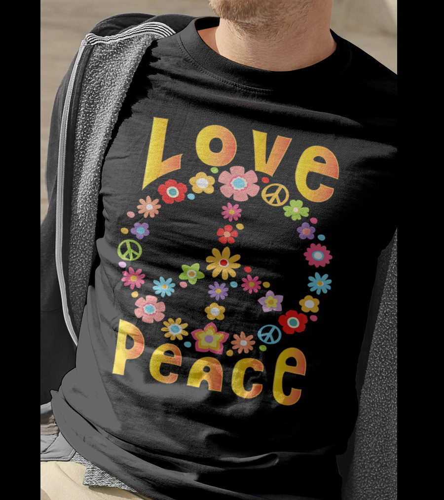 Love Peace 60s Flower Power Hippie Freedom T-Shirt
