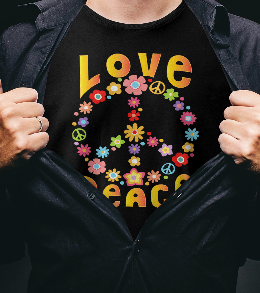 Love Peace 60s Flower Power Hippie Freedom T-Shirt