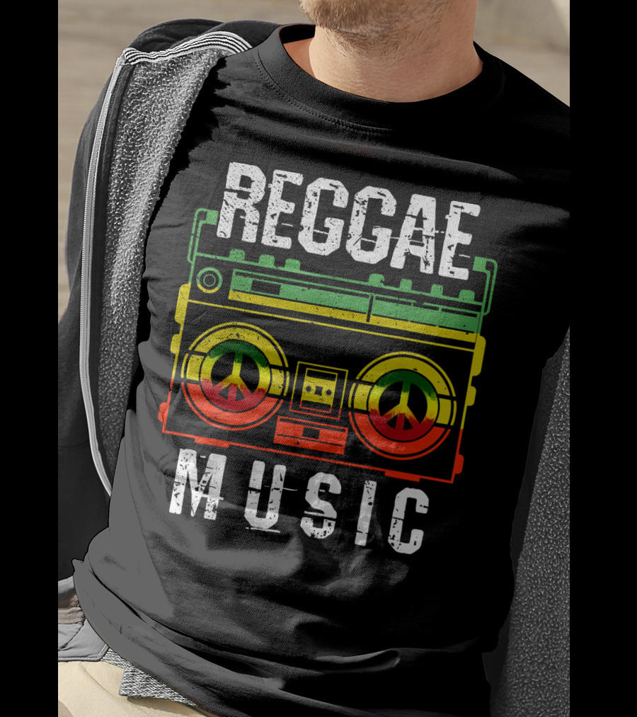 Reggae Music Peace Boombox Mens One Love T-Shirt