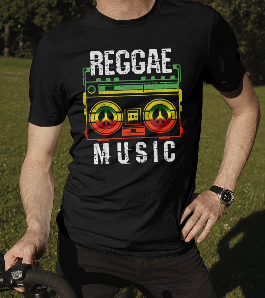 Reggae Music Peace Boombox Mens One Love T-Shirt