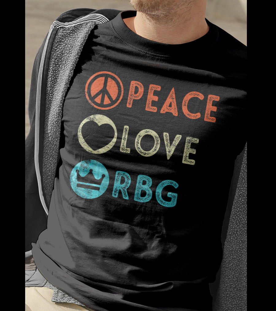 Peace Love RBG Ruth Bader Ginsburg Crown T-Shirt