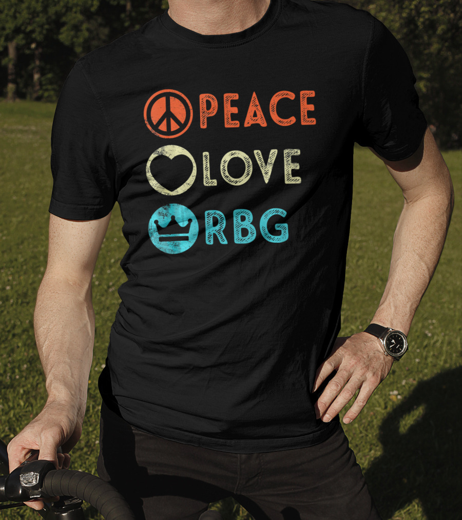 Peace Love RBG Ruth Bader Ginsburg Crown T-Shirt