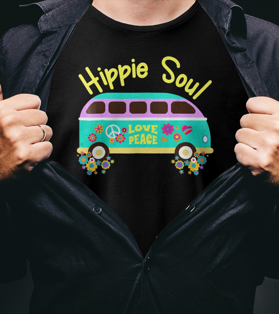 Hippie Soul Love Peace Retro Van T-Shirt