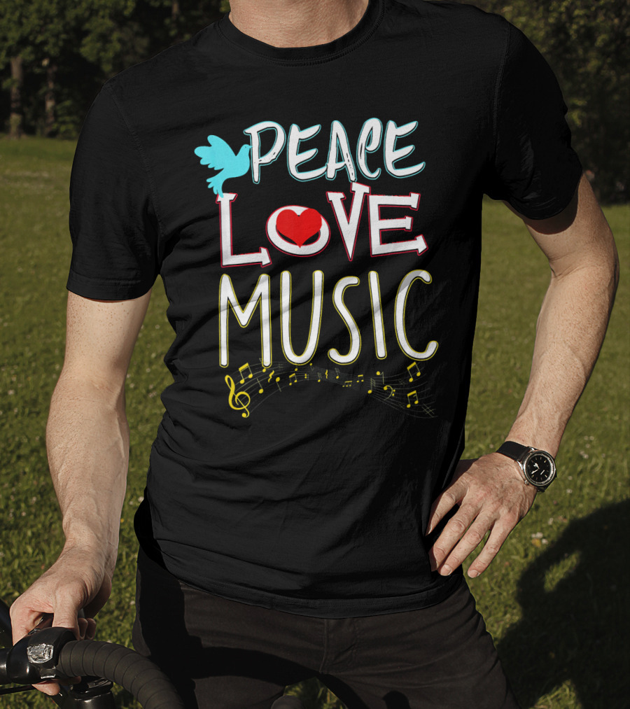 Peace Love Music Cute Hippie Hipster Festival T-Shirt