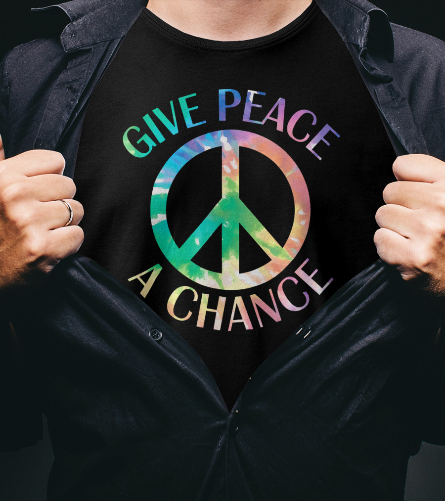 Give Peace A Chance Tie Dye Peace Symbol Iconic T-Shirt