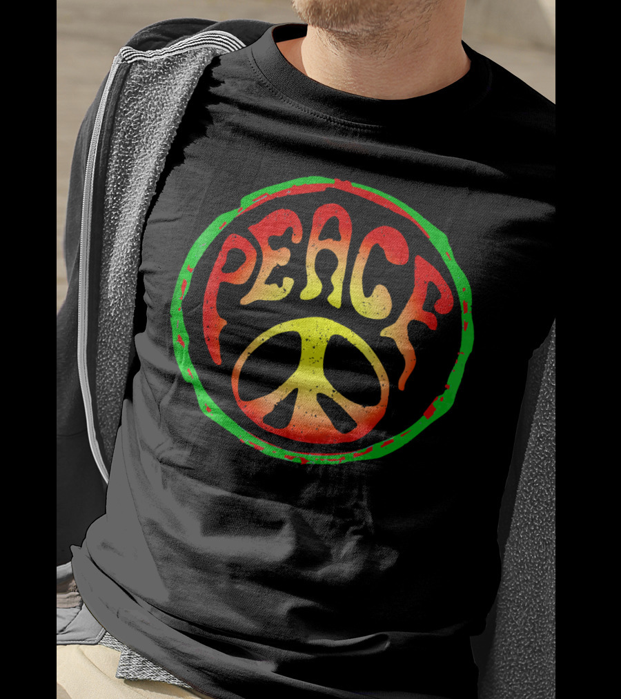 Rasta Peace Sign 60s Hippie T-Shirt