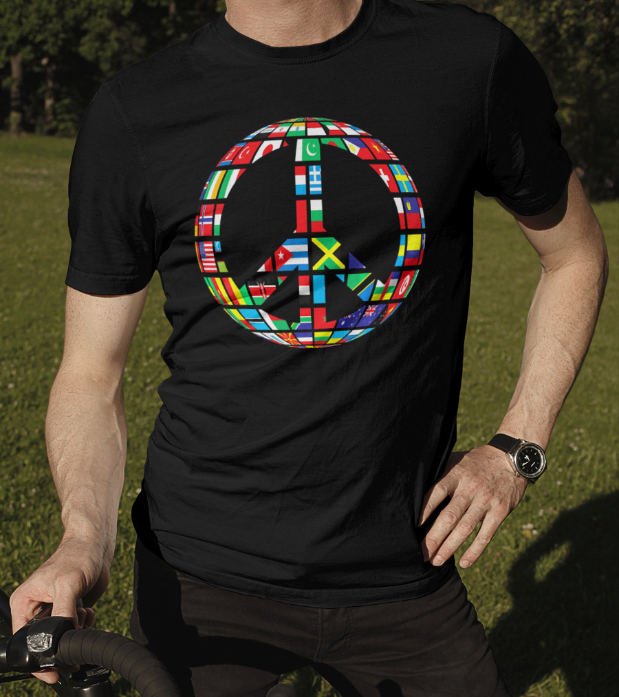 World Flag Peace Earth Symbol Global Unity T-Shirt