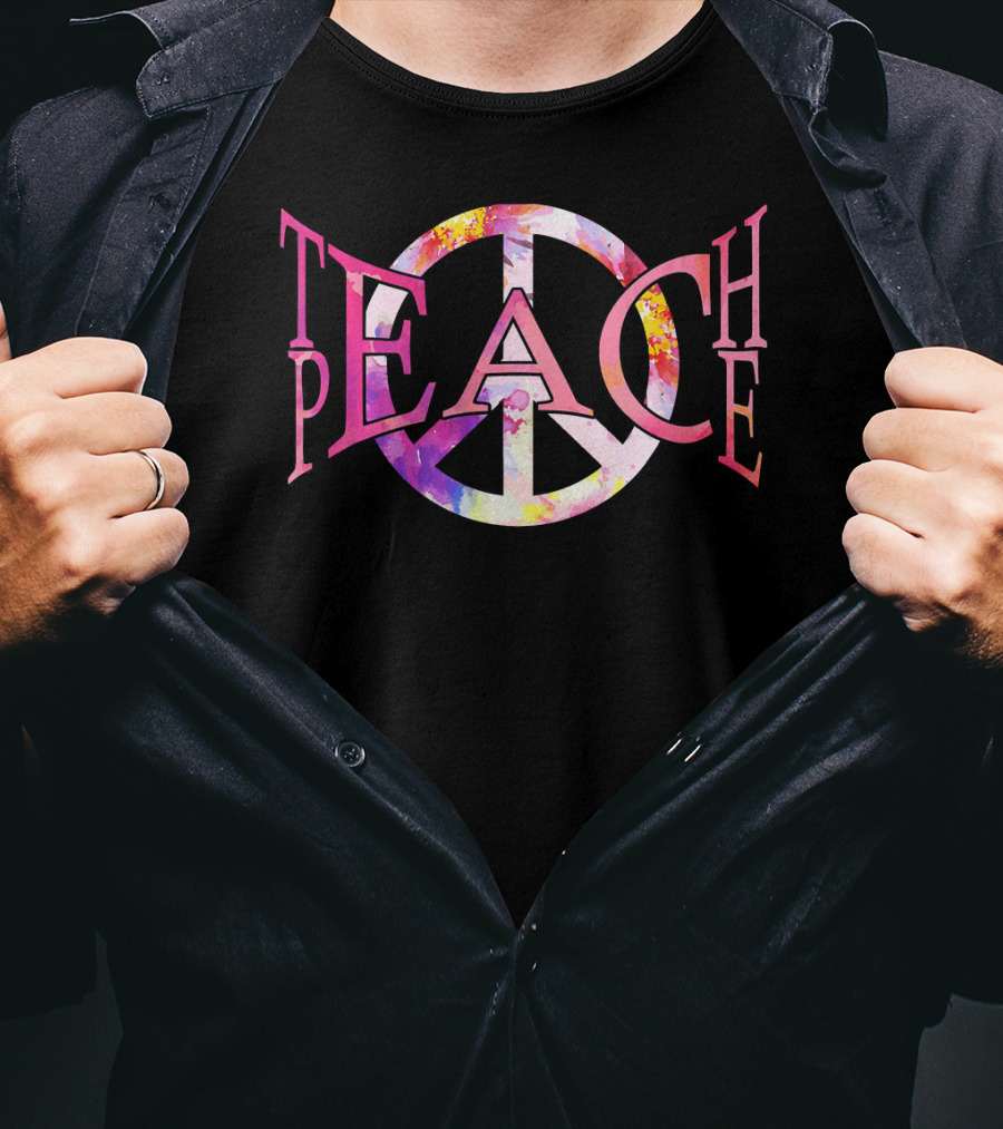 Teach Peace Sign Educators T-Shirt
