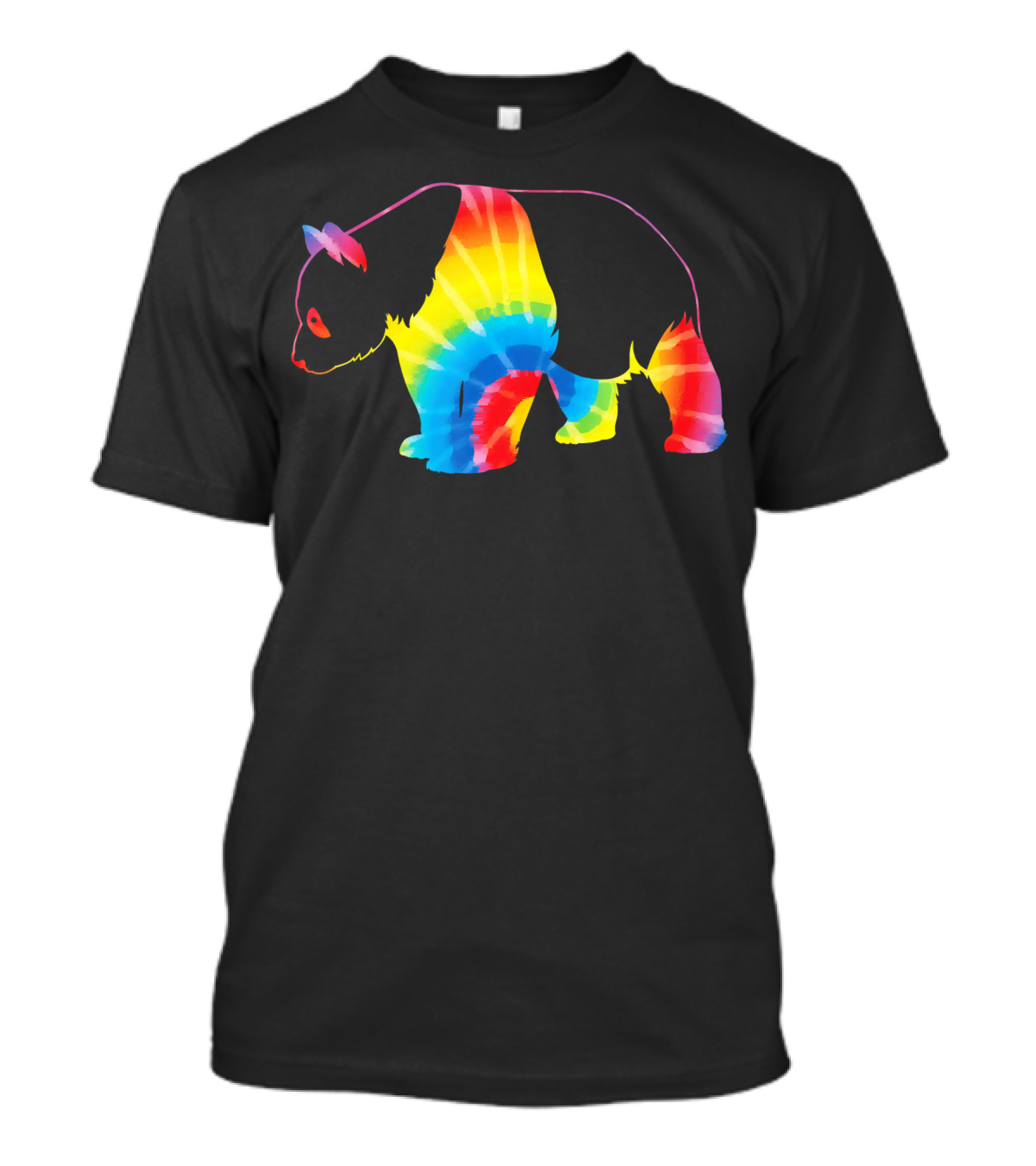 Tie Dye Rainbow Giant Panda Print T-Shirt