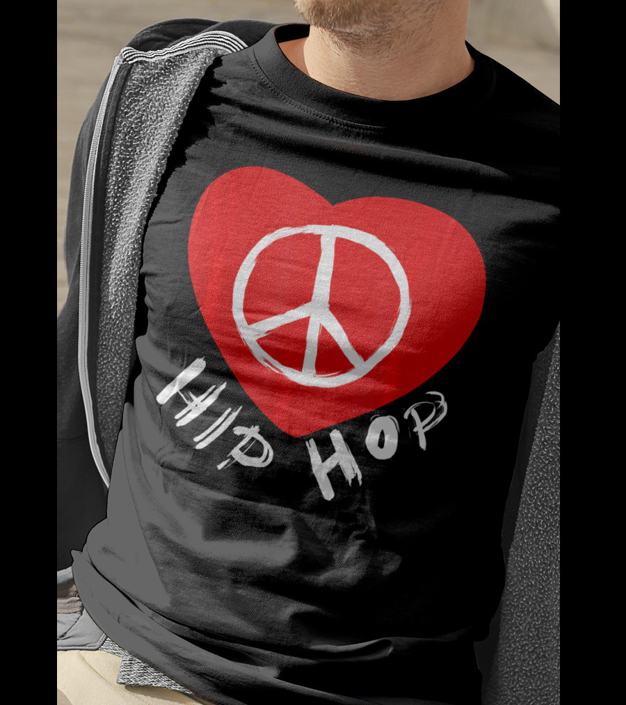 Love Peace Hip Hop Heart Icon For Dancing Enthusiasts T-Shirt