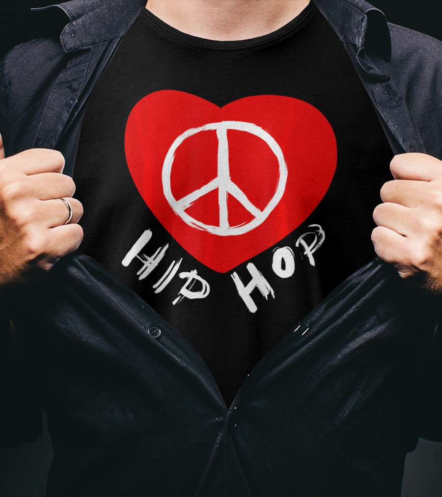 Love Peace Hip Hop Heart Icon For Dancing Enthusiasts T-Shirt