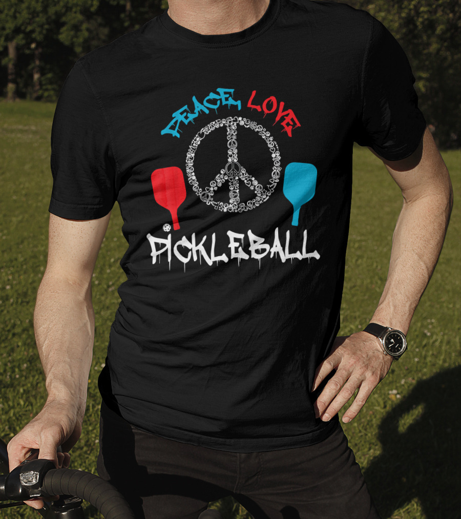 Peace Love Pickleball Funny Player T-Shirt