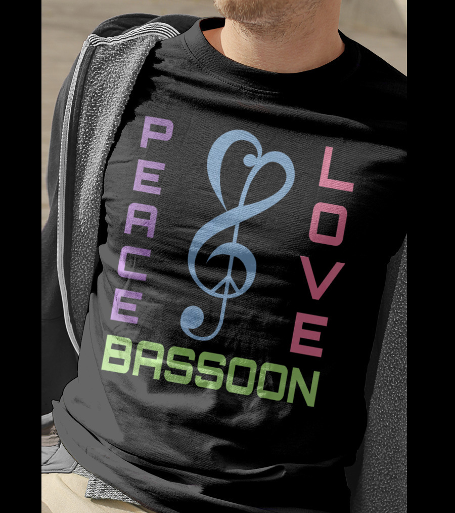 Peace Love Bassoon Music T-Shirt