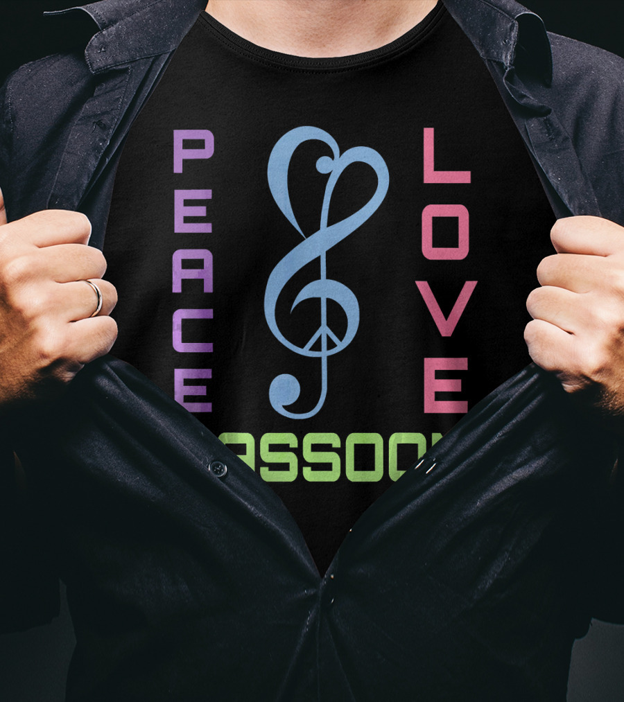 Peace Love Bassoon Music T-Shirt