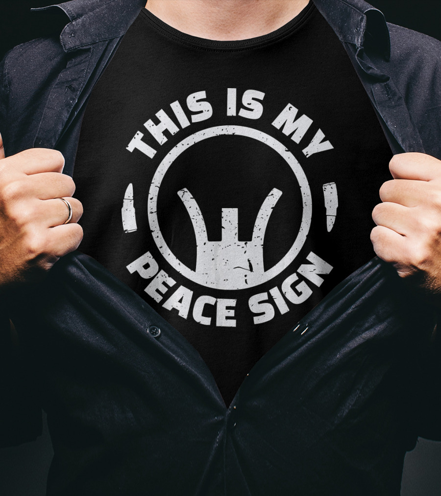 This Is My Peace Sign Gun Crosshair T-Shirt