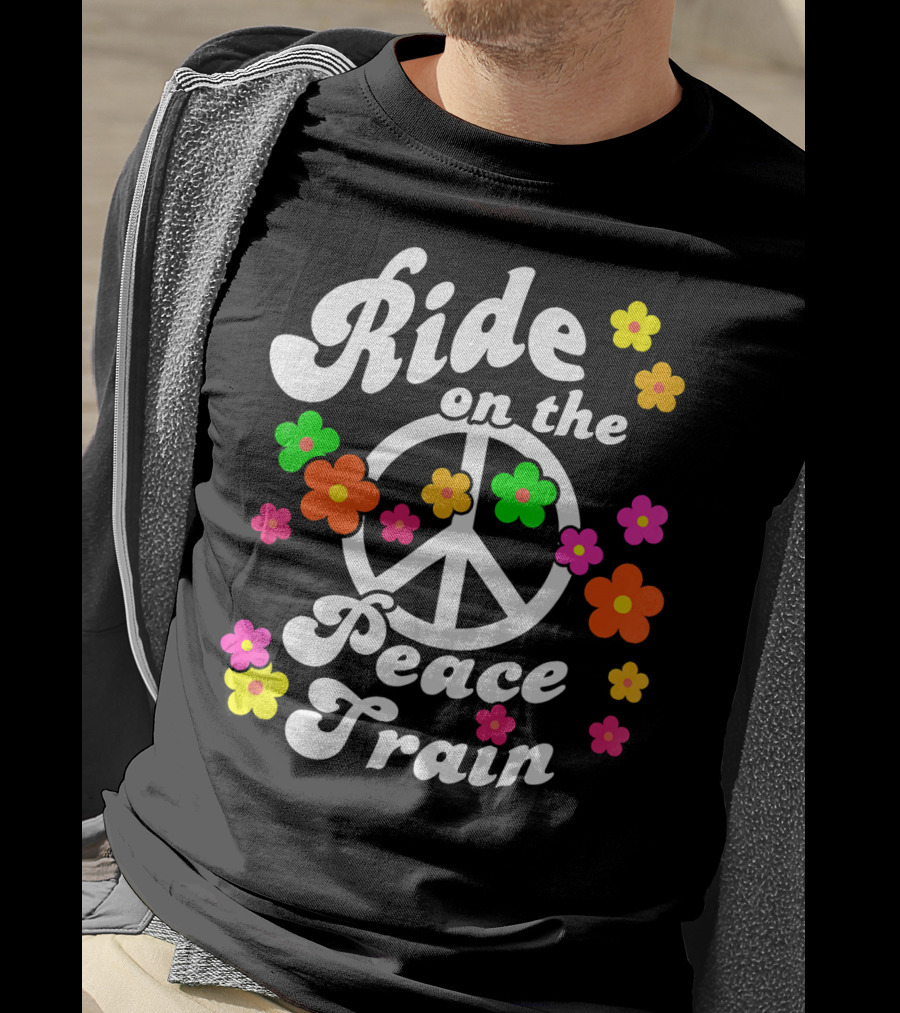 Ride On The Peace Train Flower Power T-Shirt