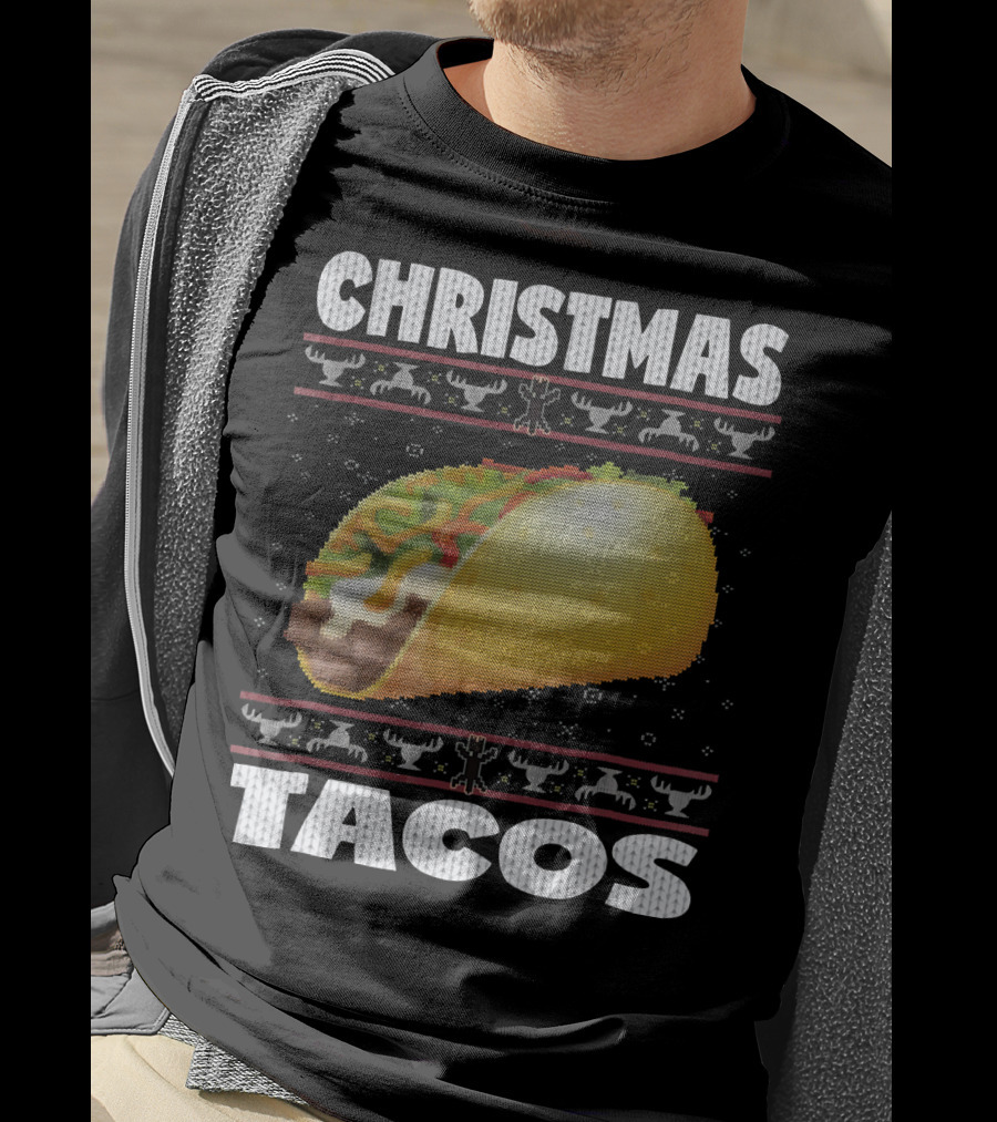 Christmas Tacos Ugly Sweater Funny Holiday T-Shirt