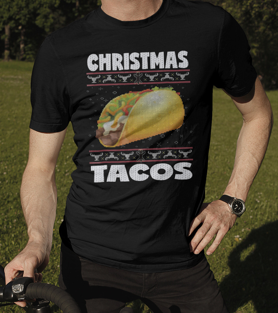 Christmas Tacos Ugly Sweater Funny Holiday T-Shirt