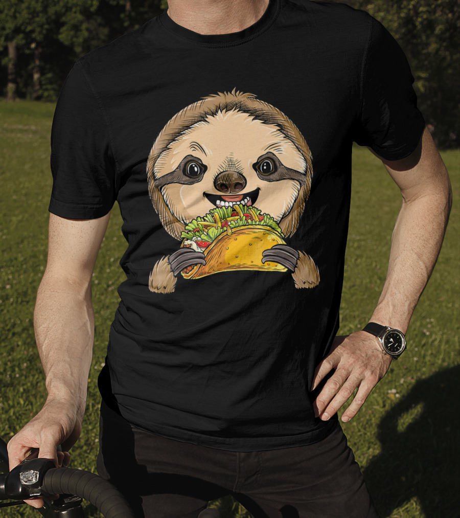 Sloth Taco Animal Tacos Lover Me Cute Sloth Eating Tacos T-Shirt