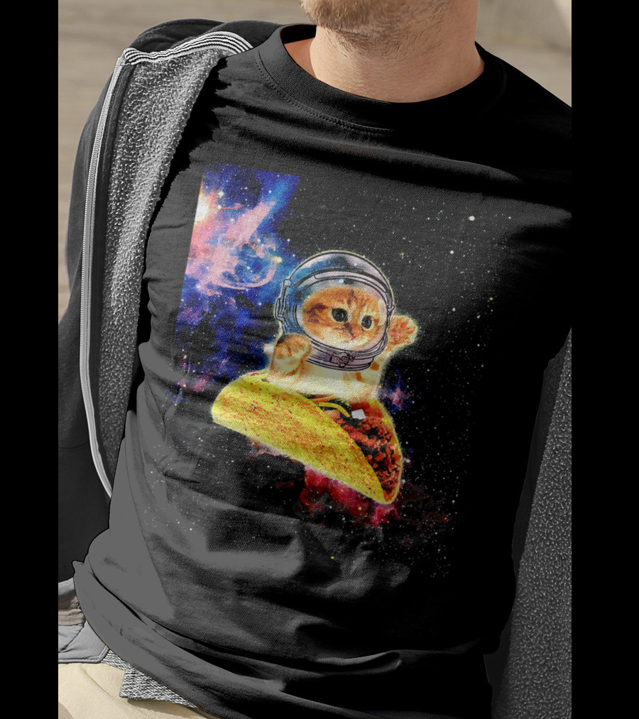 Crazy Space Taco Cat Astronaut Galaxy Adventure T-Shirt