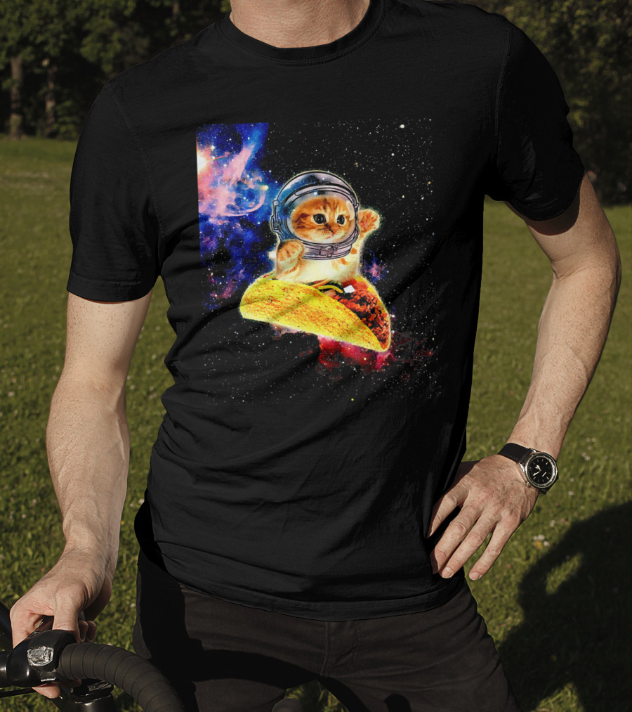 Crazy Space Taco Cat Astronaut Galaxy Adventure T-Shirt