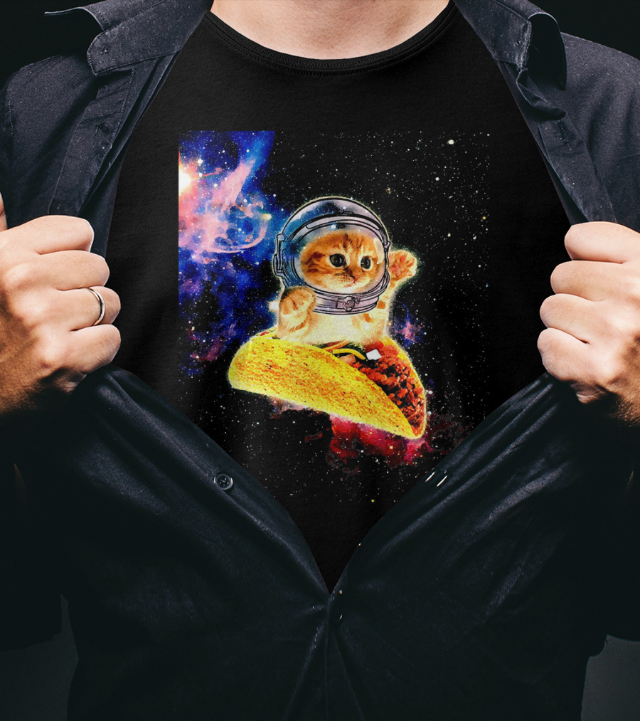 Crazy Space Taco Cat Astronaut Galaxy Adventure T-Shirt