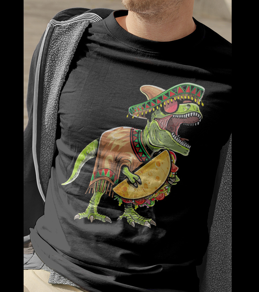 Cinco De Mayo Dinosaur Taco Party Sombrero Fiesta Rex T-Shirt
