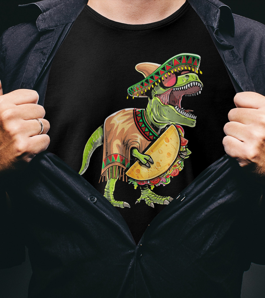 Cinco De Mayo Dinosaur Taco Party Sombrero Fiesta Rex T-Shirt