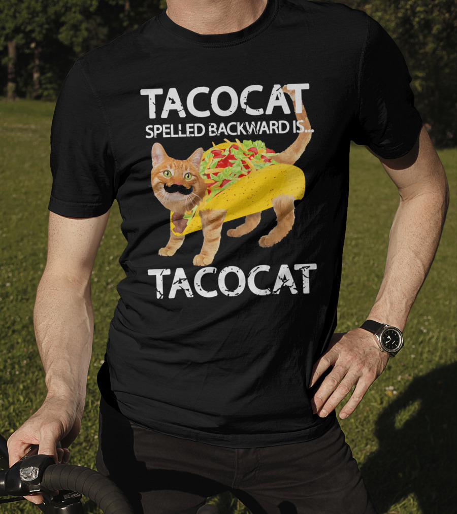 Tacocat Spelled Backward Is Tacocat Funny Cat Taco Lover T-Shirt