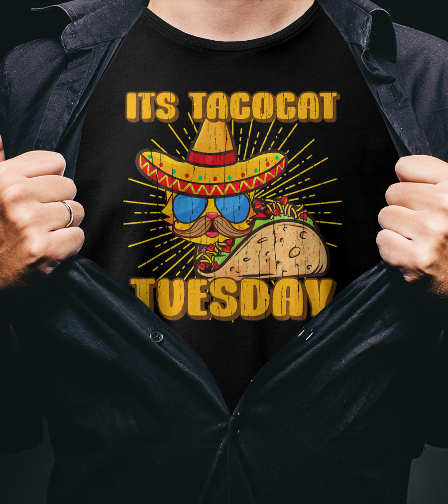 Its Tacocat Tuesday Tacos Cat Lover T-Shirt
