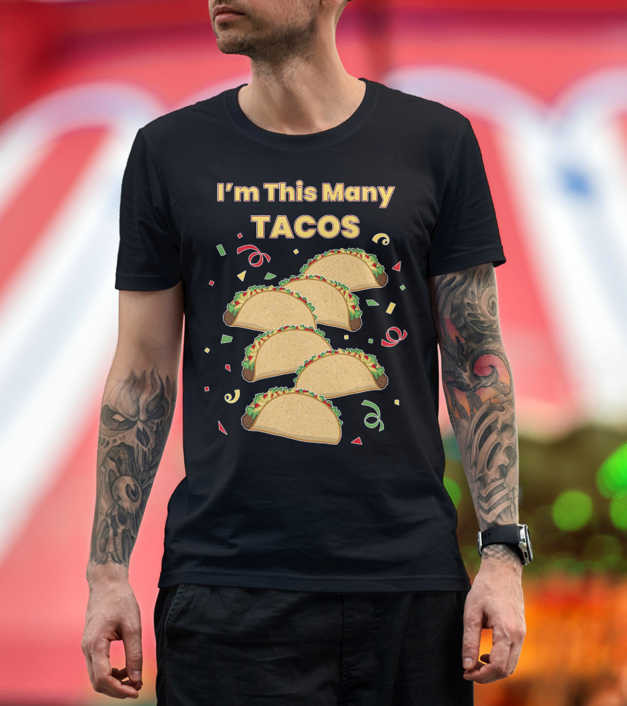 I'm This Many Tacos Six 6 Year Old Kids Funny T-Shirt
