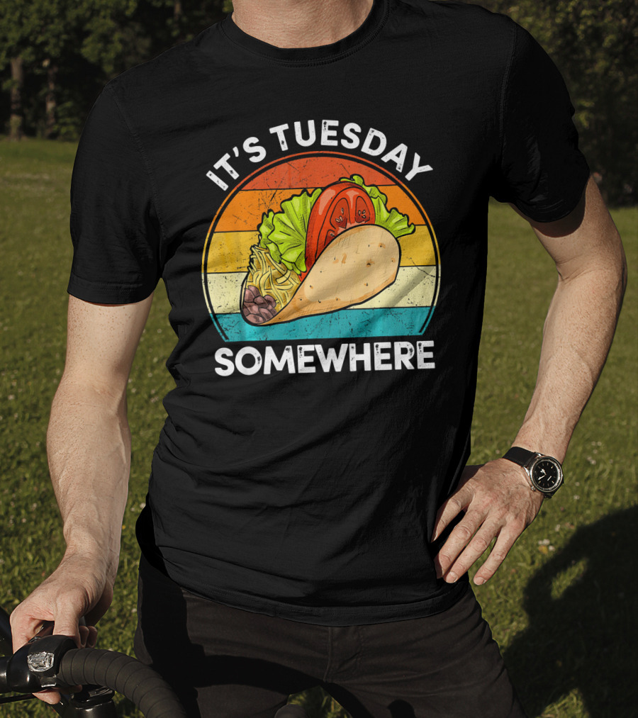 It's Tuesday Somewhere Vintage Taco Retro Stripes T-Shirt